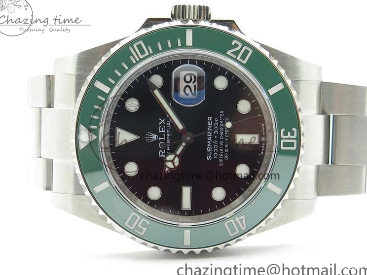 A3235 41mm LV on Submariner Black Bracelet Kermit EWF SS Dial 126610 0101